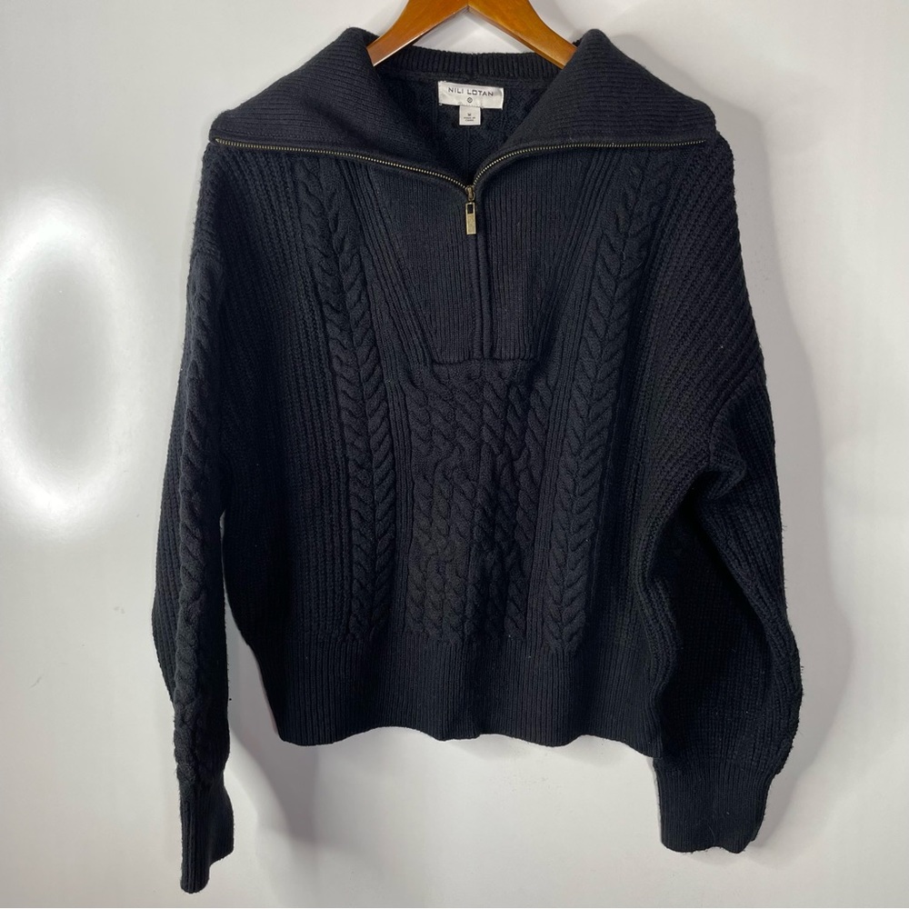 Nili Lotan x Target Cable Knit Sweater Black Size Medium
